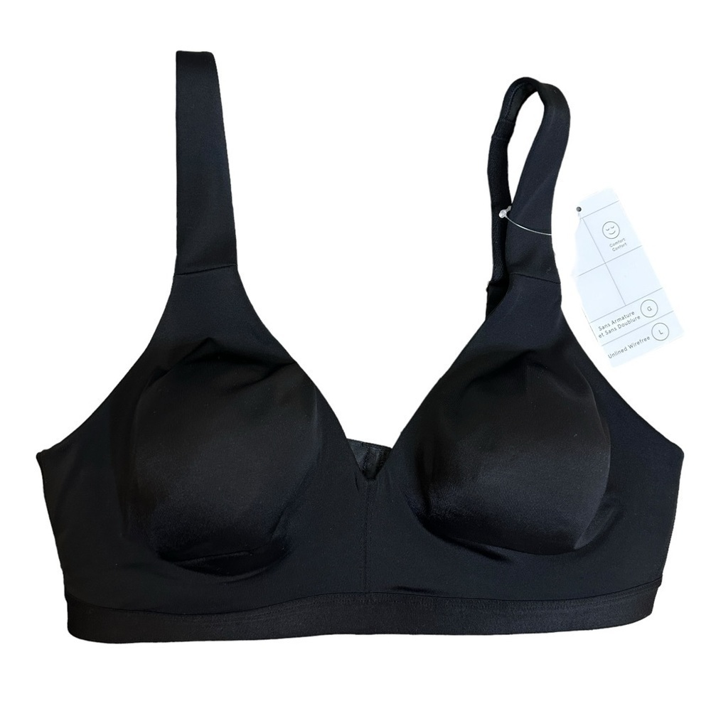 True & Co Wire Free Convertible Triangle Bra Black Size L